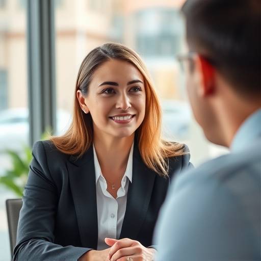 Succesvolle kandidaat tijdens een sollicitatiegesprek